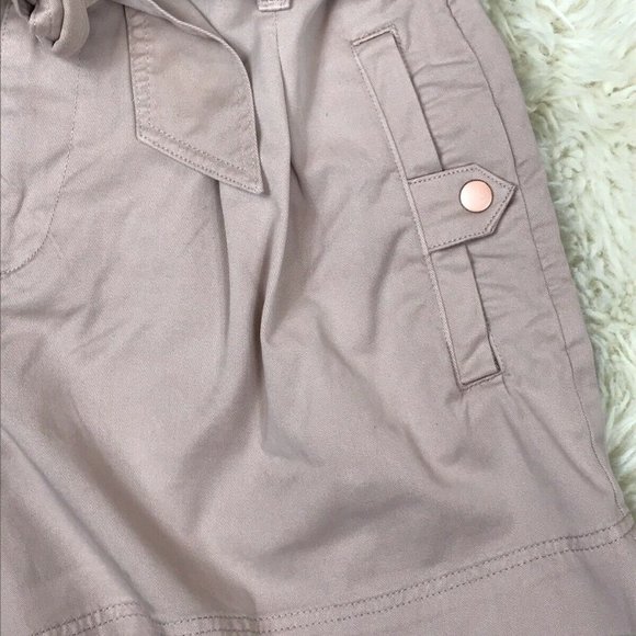 NWT Topshop Utility Stretch Twill Tie Belt Shorts - Picture 4 of 12